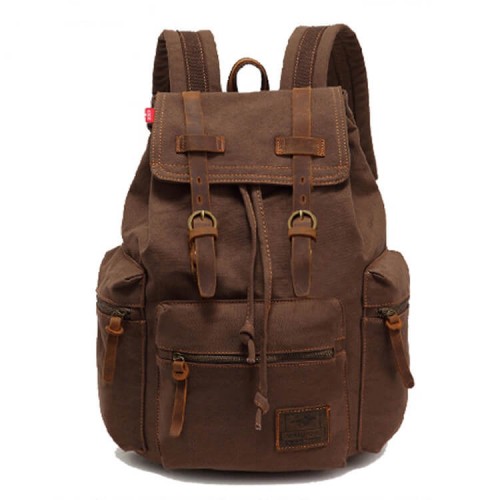 KP9 OXFORD™ Canvas und Leder  Damen Rucksack - kaffee 16"